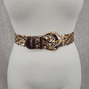 Nan Lewis Vintage Metallic Gold and Bronze Woven Belt